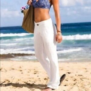 Athleta Lagoon Linen Pant in White Womens Size 10